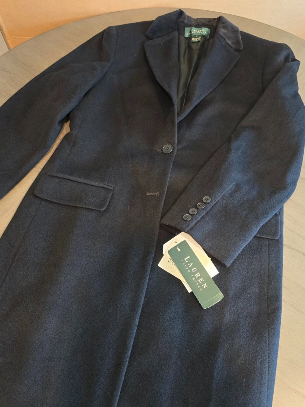Lauren Ralph Lauren Womens 8 Wool Cashmere Long Coat Black NWT $280